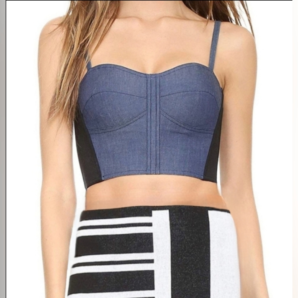 Rebecca Minkoff Mojito Chambray Bustier Corset - Picture 2 of 4